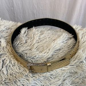 Belt rhinestone buckle gold belt with silver studs size M